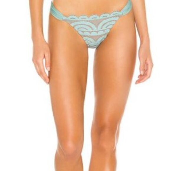 PILYQ NWT Azura Lace Overlay Fanned Full Teeny Bikini Bottoms Size Large - Picture 8 of 9